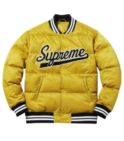 Mens Puffy Bomber Satin Jacket