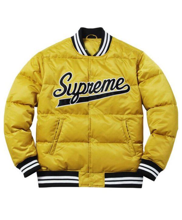 Mens Puffy Bomber Satin Jacket