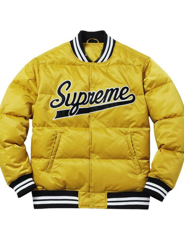 Mens Puffy Bomber Satin Jacket
