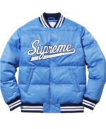 Mens Puffy Bomber Satin Jacket