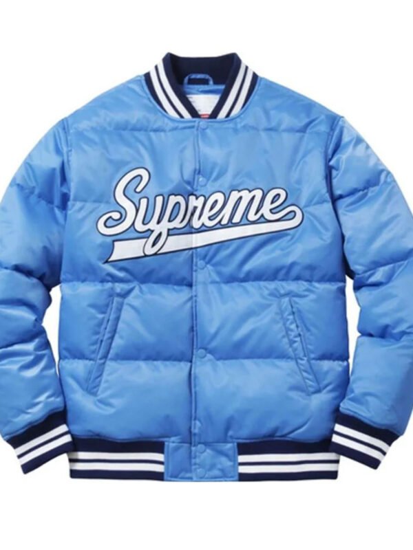 Mens Puffy Bomber Satin Jacket