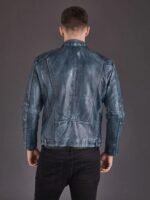 Mens Quilted Vintage Biker Style Premium Leather Jacket