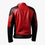 Men's Red And Black Biker Leather Jacket