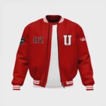 Men's Red Satin Bomber Jacket