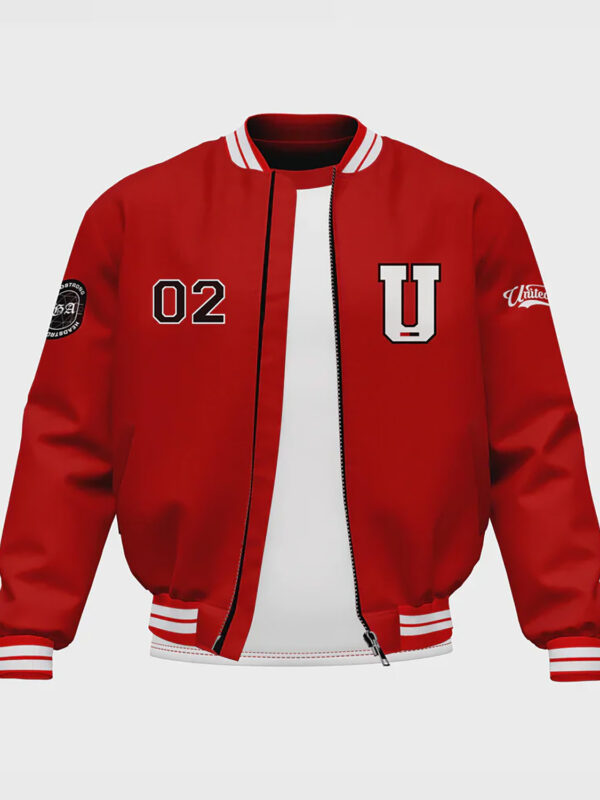 Men's Red Satin Bomber Jacket