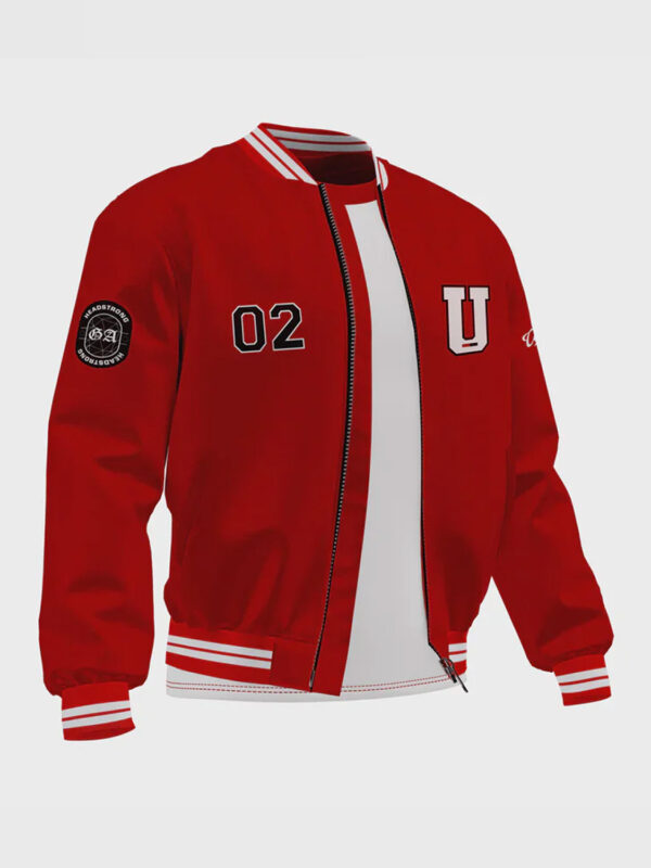 Men's Red Satin Bomber Jacket