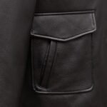 Men's Shirt Collar Black Leather Jacket