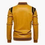 Mens Stand Collar Leather Jacket Motorcycle