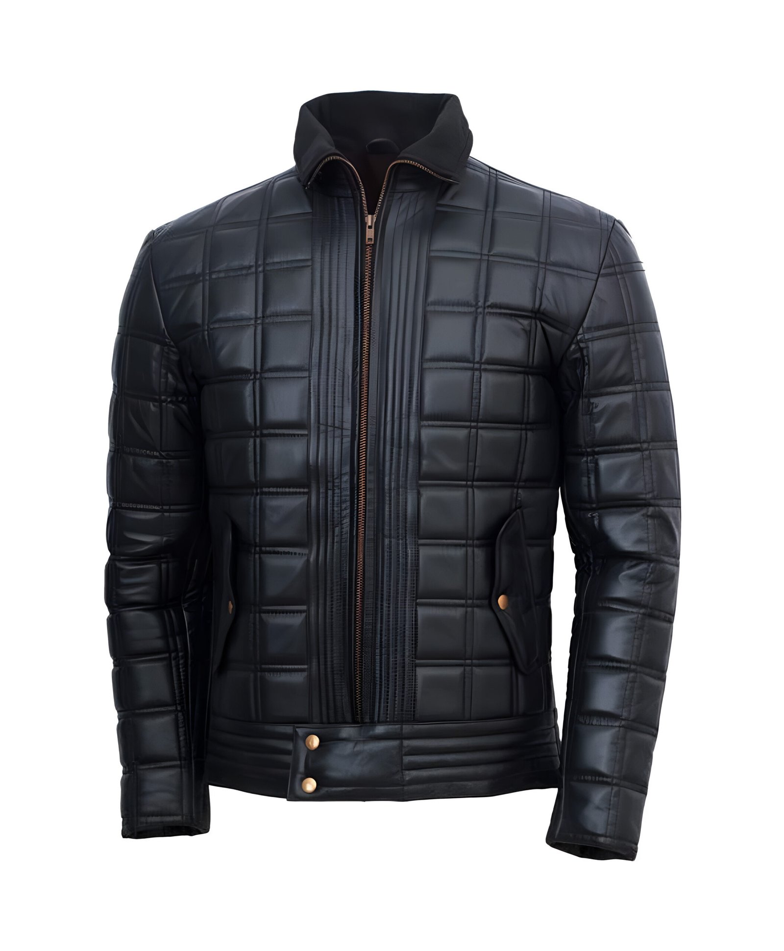 Mens Trimmed Quilted Leather Jacket Mens Trimmed Quilted Leather Jacket