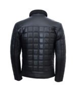 Mens Trimmed Quilted Leather Jacket