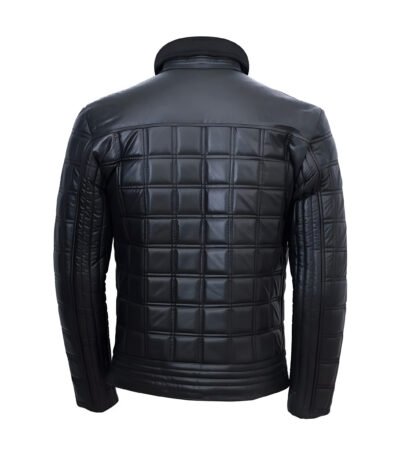 Mens Trimmed Quilted Leather Jacket