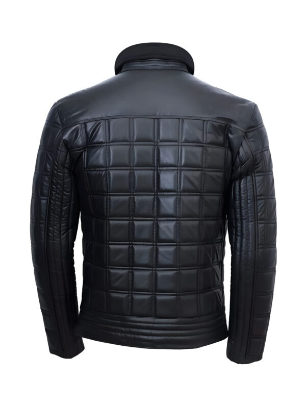 Mens Trimmed Quilted Leather Jacket