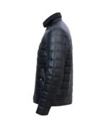 Mens Trimmed Quilted Leather Jacket