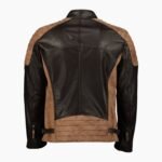 Mens Two Tone Brown Motorcycle Style Leather Jacket