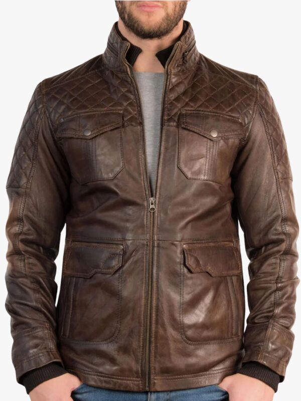 Men's Vintage Racing Leather Jacket