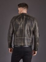 Mens Vintage Style Biker Leather Jacket