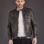 Mens Vintage Style Biker Leather Jacket