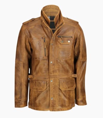 Men's Vintage Tan Military Jacket