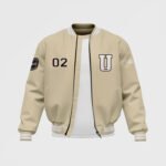 Men's White Satin Bomber Jacket