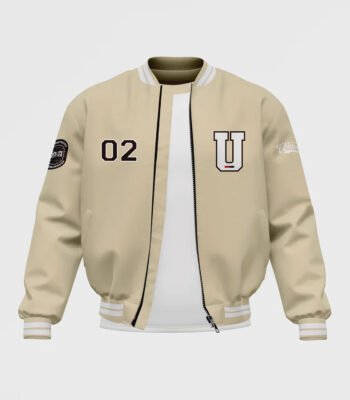 Men's White Satin Bomber Jacket