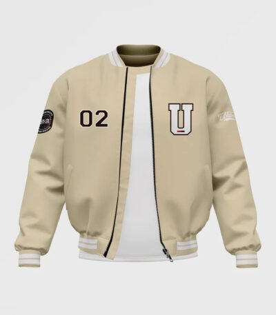 Men's White Satin Bomber Jacket