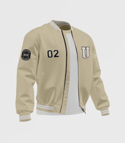 Men's White Satin Bomber Jacket