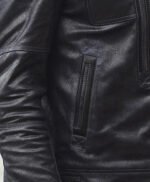 Mens Winter Black Snuff Faux Shearling Style Real Leather Jacket