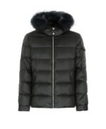 Men's Winter Jacket With Faux Fur Trim Black