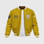 Men's Yellow Satin Bomber Jacket