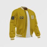 Men's Yellow Satin Bomber Jacket