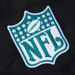 Miami Dolphins Aqua and Orange Rib Bomber Black Jacket