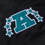 Miami Dolphins Aqua and Orange Rib Bomber Black Jacket