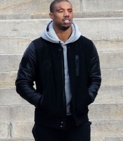 Michael B Jordan Creed Bomber Stylish Jacket With Cowhide Leather Sleeves