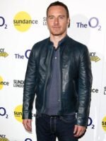 Michael Fassbender Leather Jacket Navy Blue Leather Jacket