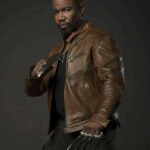 Michael Jai Bronze Tiger Brown Stylish Leather Jacket