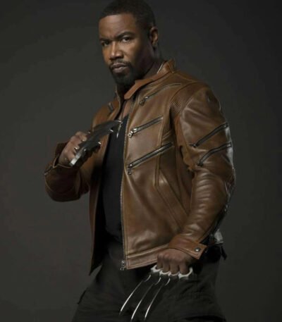 Michael Jai Bronze Tiger Brown Stylish Leather Jacket