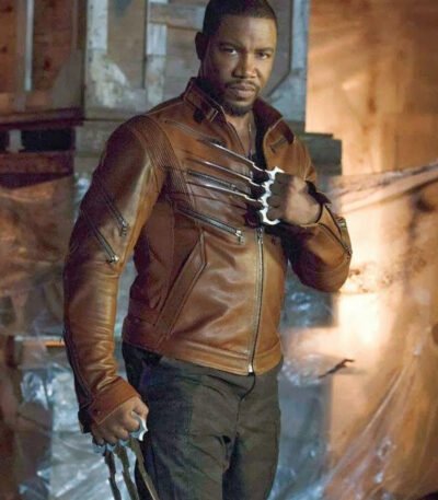 Michael Jai Bronze Tiger Brown Stylish Leather Jacket