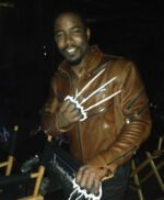 Michael Jai Bronze Tiger Brown Stylish Leather Jacket