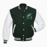 Michigan State Spartans Green And White Varsity Jacket