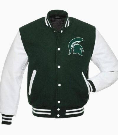 Michigan State Spartans Green And White Varsity Jacket