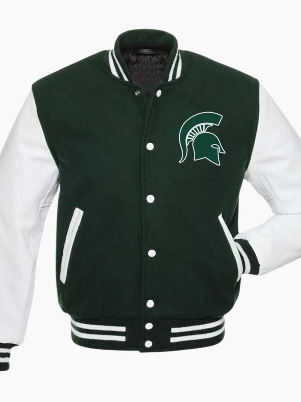 Michigan State Spartans Green And White Varsity Jacket