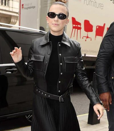 Millie Bobby Black Leather Jacket