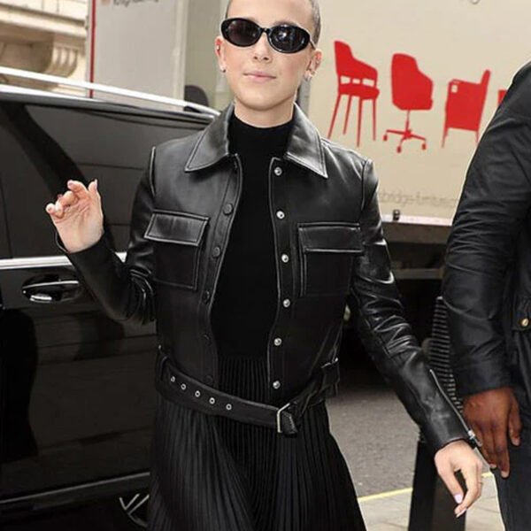 Millie Bobby Black Leather Jacket