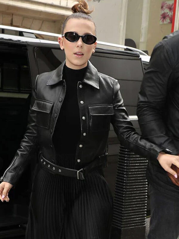 Millie Bobby Black Leather Jacket