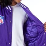 Minnesota Vikings NFL Satin Purple Bomber Jacket