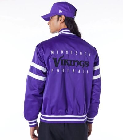 Minnesota Vikings NFL Satin Purple Bomber Jacket