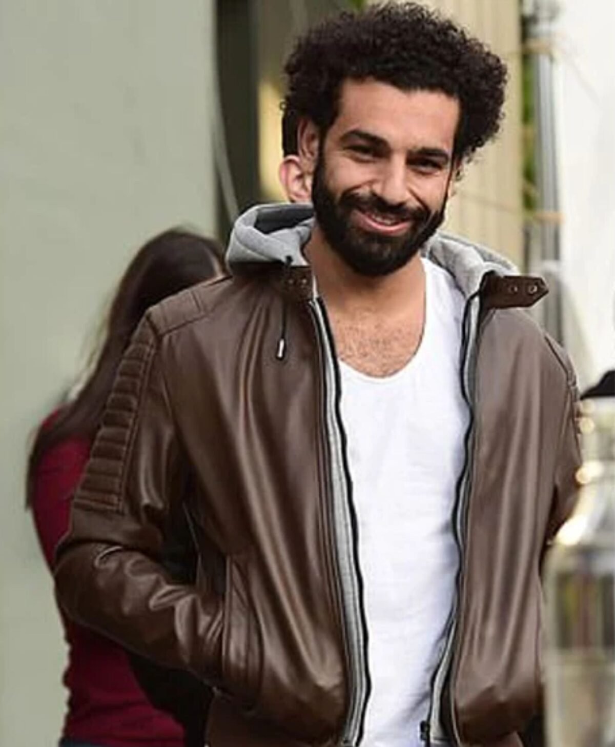 Mohamed Salah Hoodie Style Leather Jacket