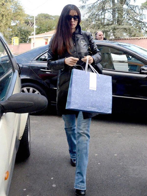 Monica Bellucci Leather Trench Coat