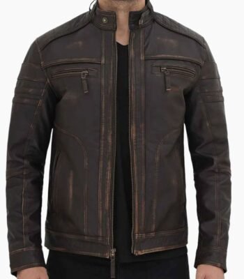 Monroe Distressed Brown Leather Jacket