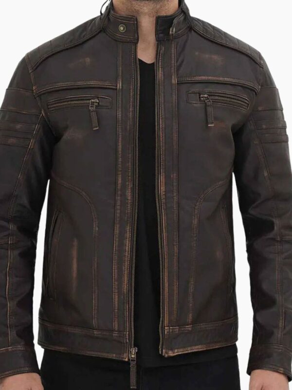Monroe Distressed Brown Leather Jacket